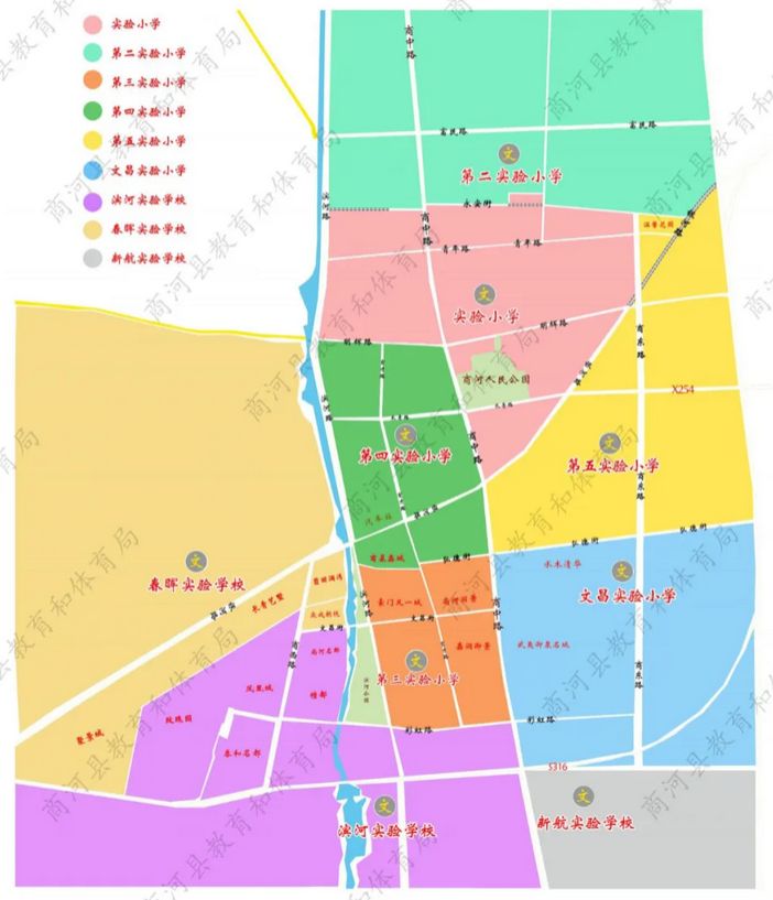 2025济南商河县招生区域划分图（小学+初中）