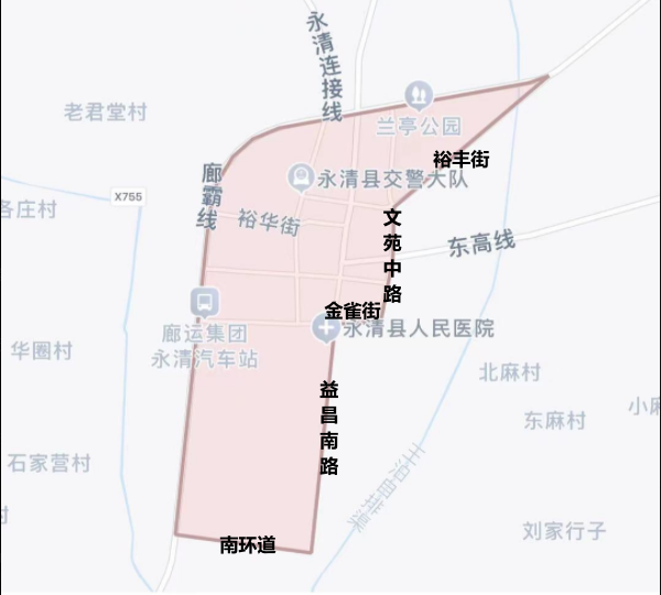 廊坊市限行区域图图片