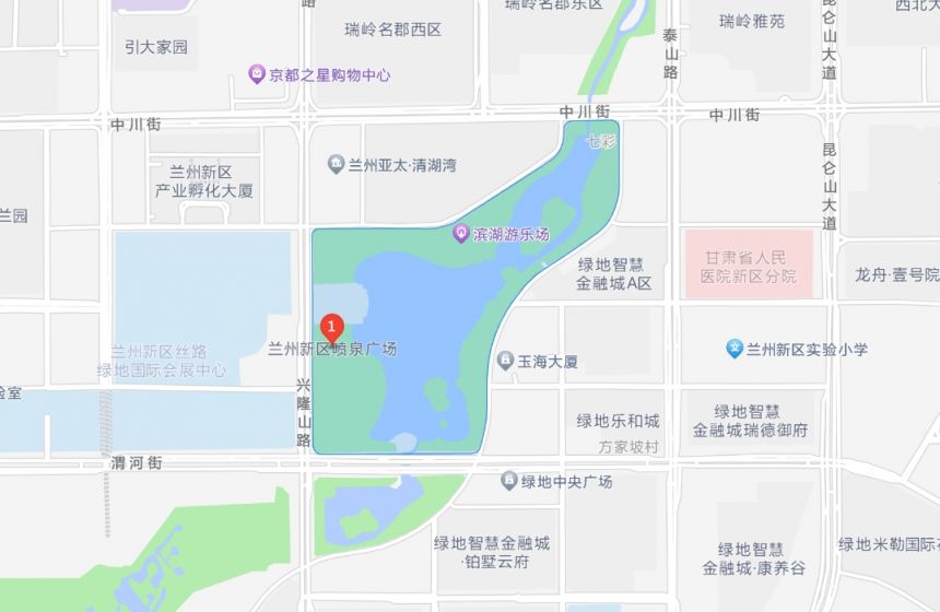 兰州新区栖霞湖广场