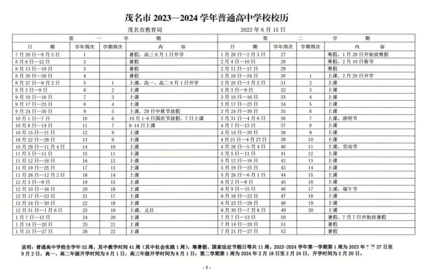 普通高中階段期末考試時間:2024年1月21日-27日寒假開始時間:2024年1