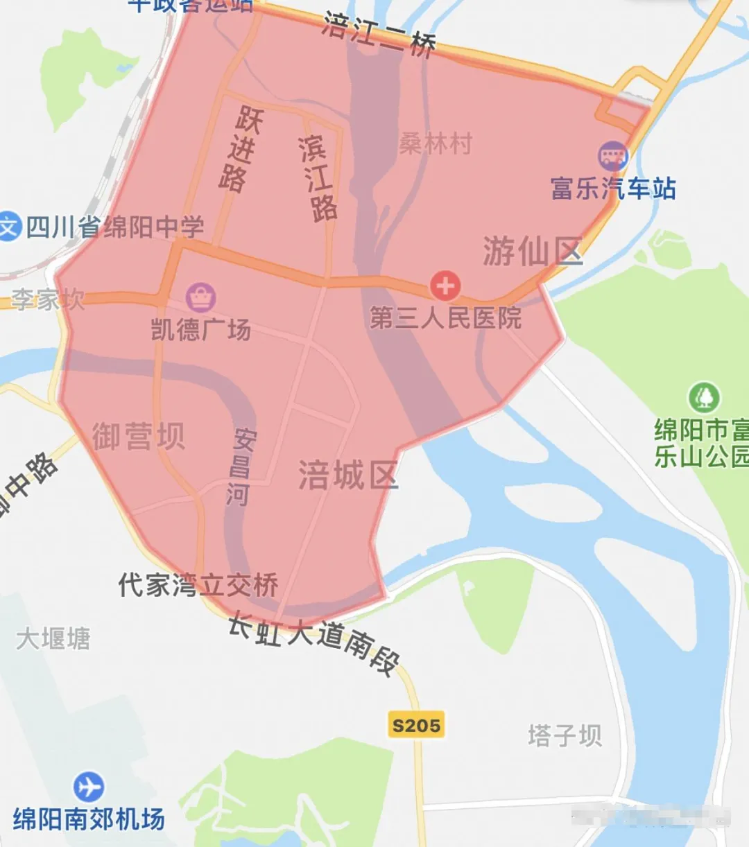 绵阳市限号区域图图片