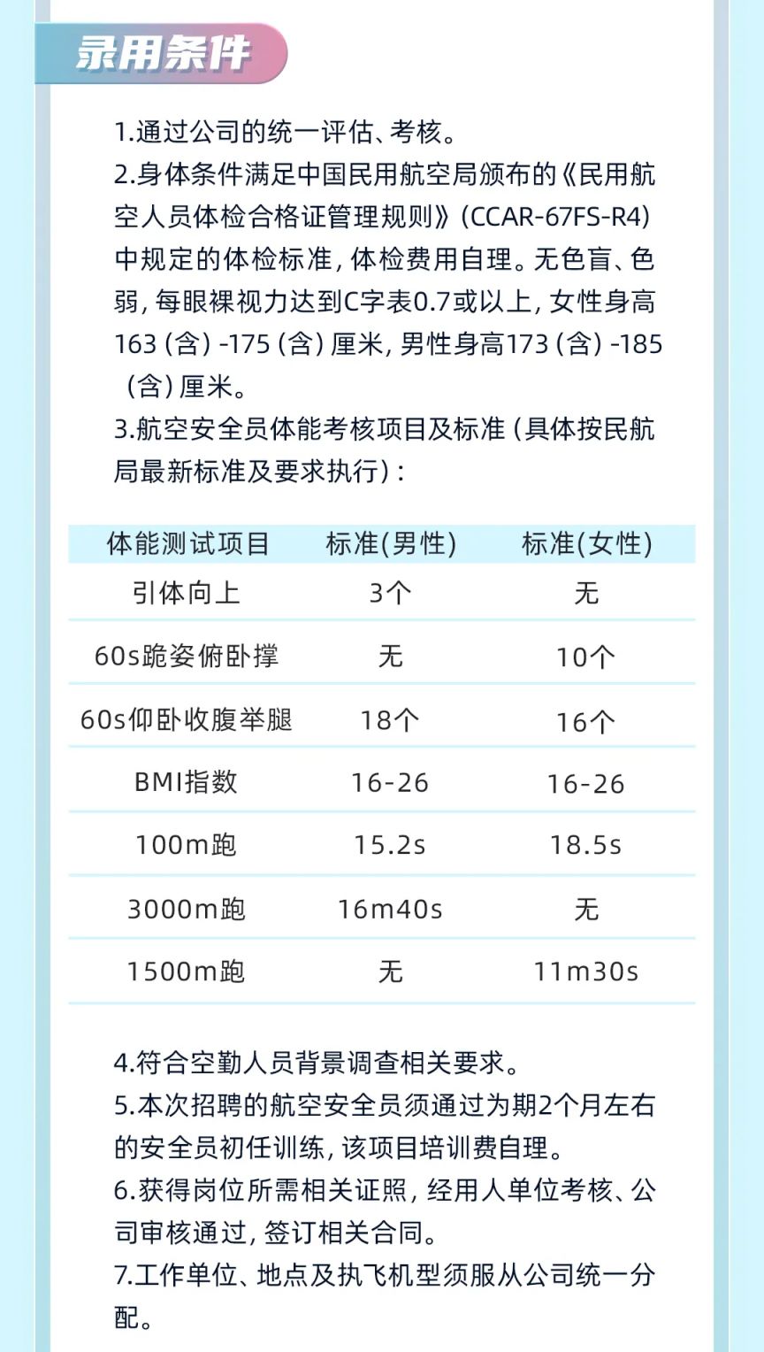 东航股份2024招聘航空安全员公告【南昌站】