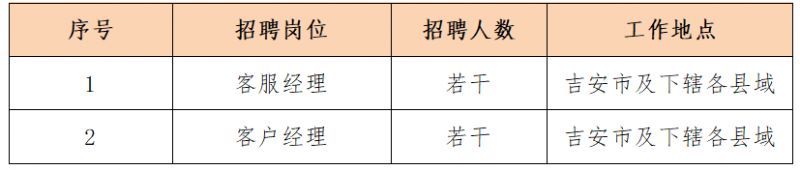 江西九江银行吉安分行2024年社会招聘公告