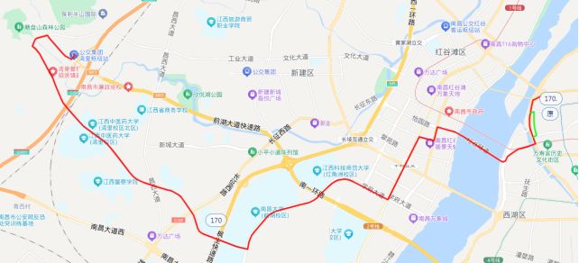 南昌170路公交车路线图图片