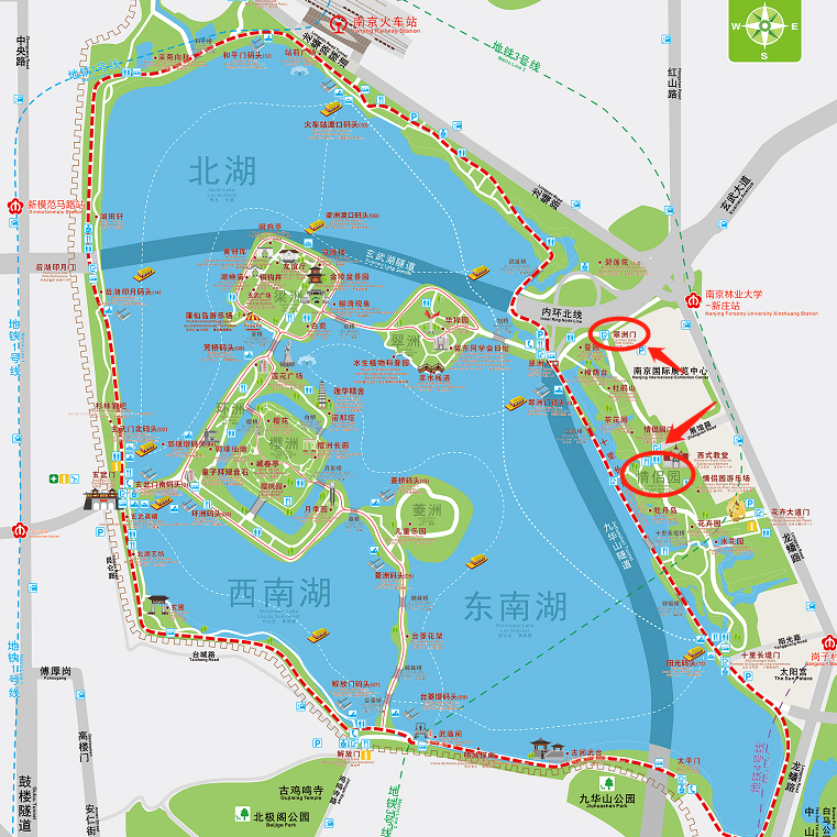 南京玄武湖情侣园距离哪个门近