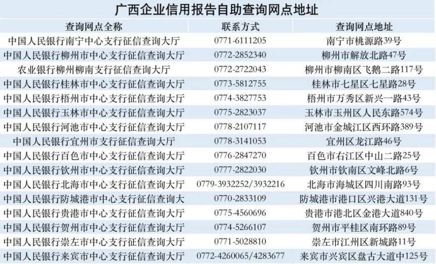 广西企业征信报告去哪里打