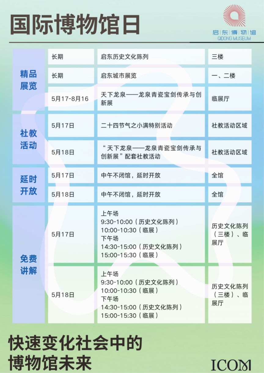 2025启东博物馆国际博物馆日活动指南
