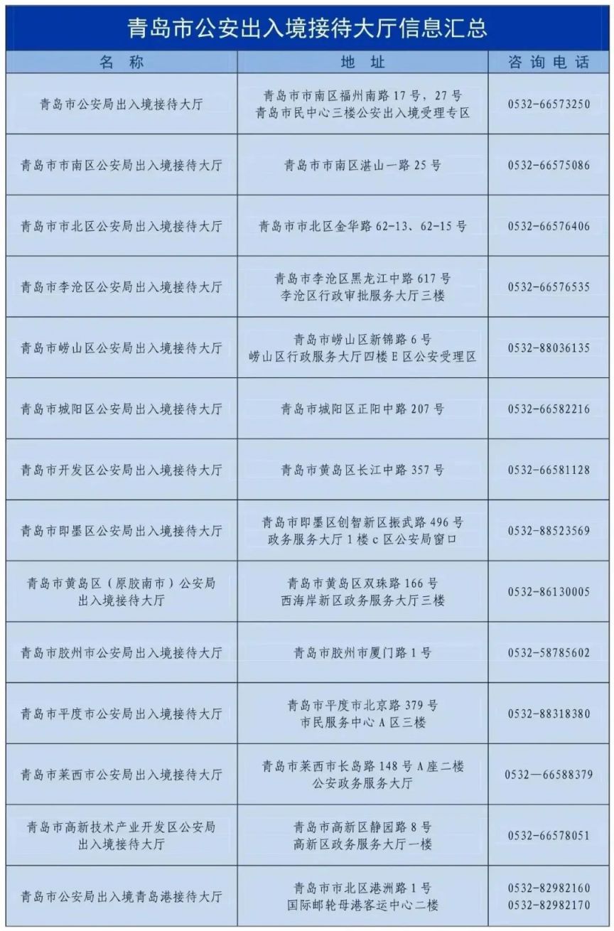 青岛出入境咨询电话
