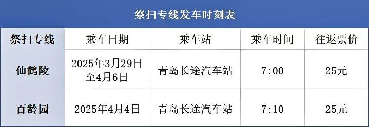 2025青岛清明长途客票+祭扫专线全攻略