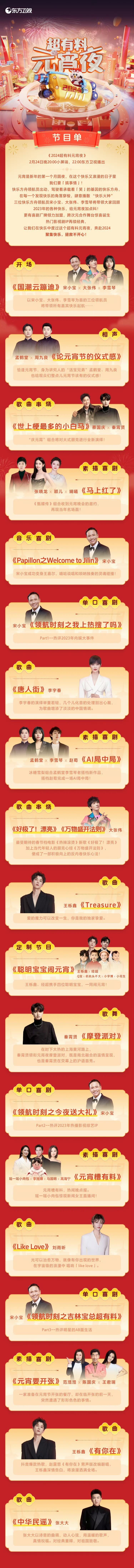 2024上海元宵晚会节目单官宣(特别节目+元宵晚会）