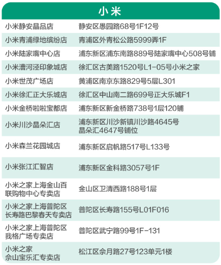 上海智能家电补贴参与商户名单(线上 线下)