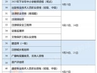 专业技术人员职业资格考试时间表2025年