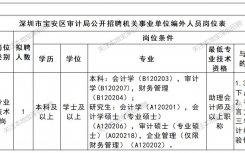 深圳市宝安区审计局12月招聘1人公告