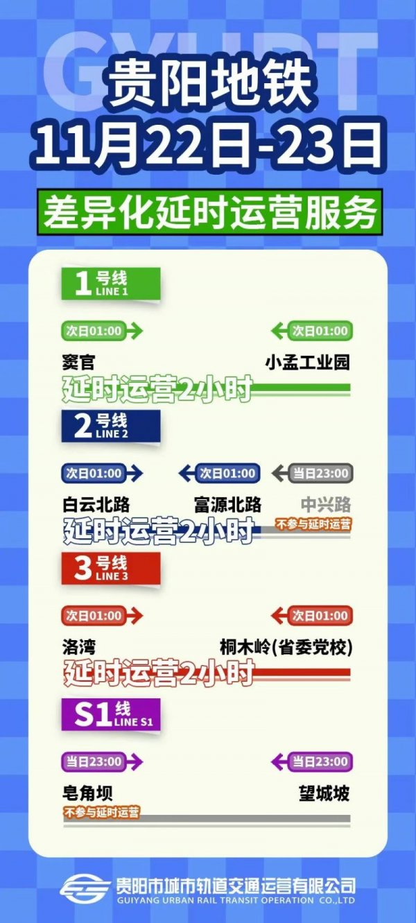 11月22日-23日时代少年团贵阳演唱会地铁末班车时刻表