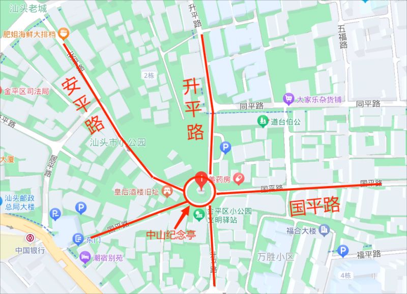 汕头小公园手绘地图图片