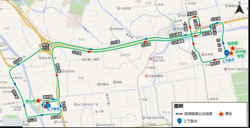 苏州寒山寺到拙政园怎么坐车？