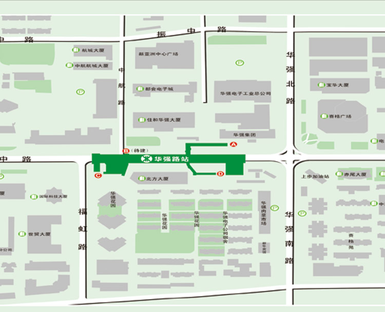 深圳地铁一号线华强路出口示意图