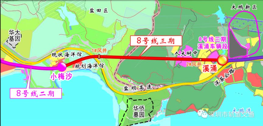 8号线三期线路示意图(站名以实际运营为准)-图源深圳市轨道交通