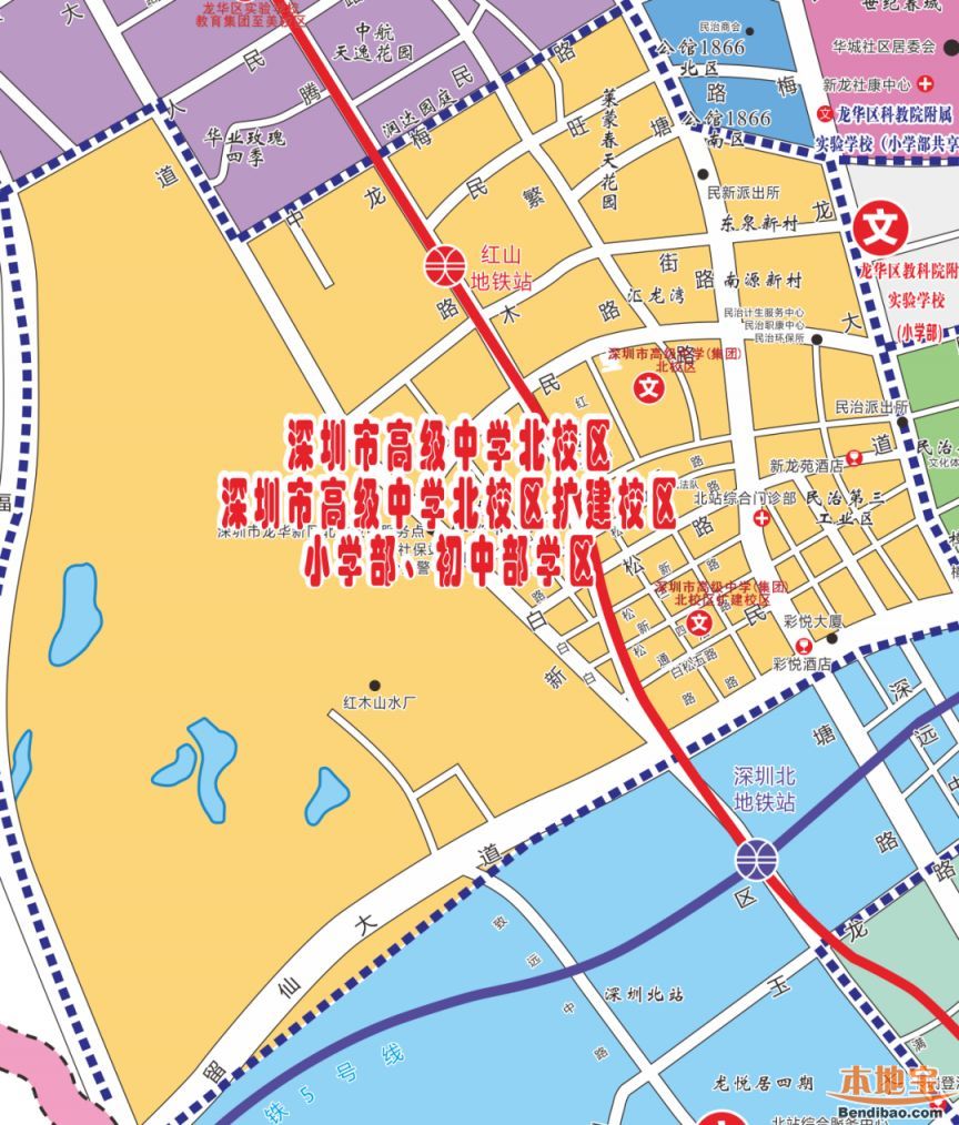 深圳高级中学北校区扩建校区招生范围（附学区划分图）