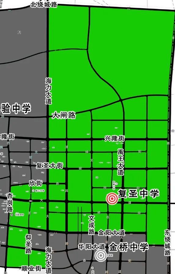 2022宁阳城区初中划片招生范围示意图- 本地宝