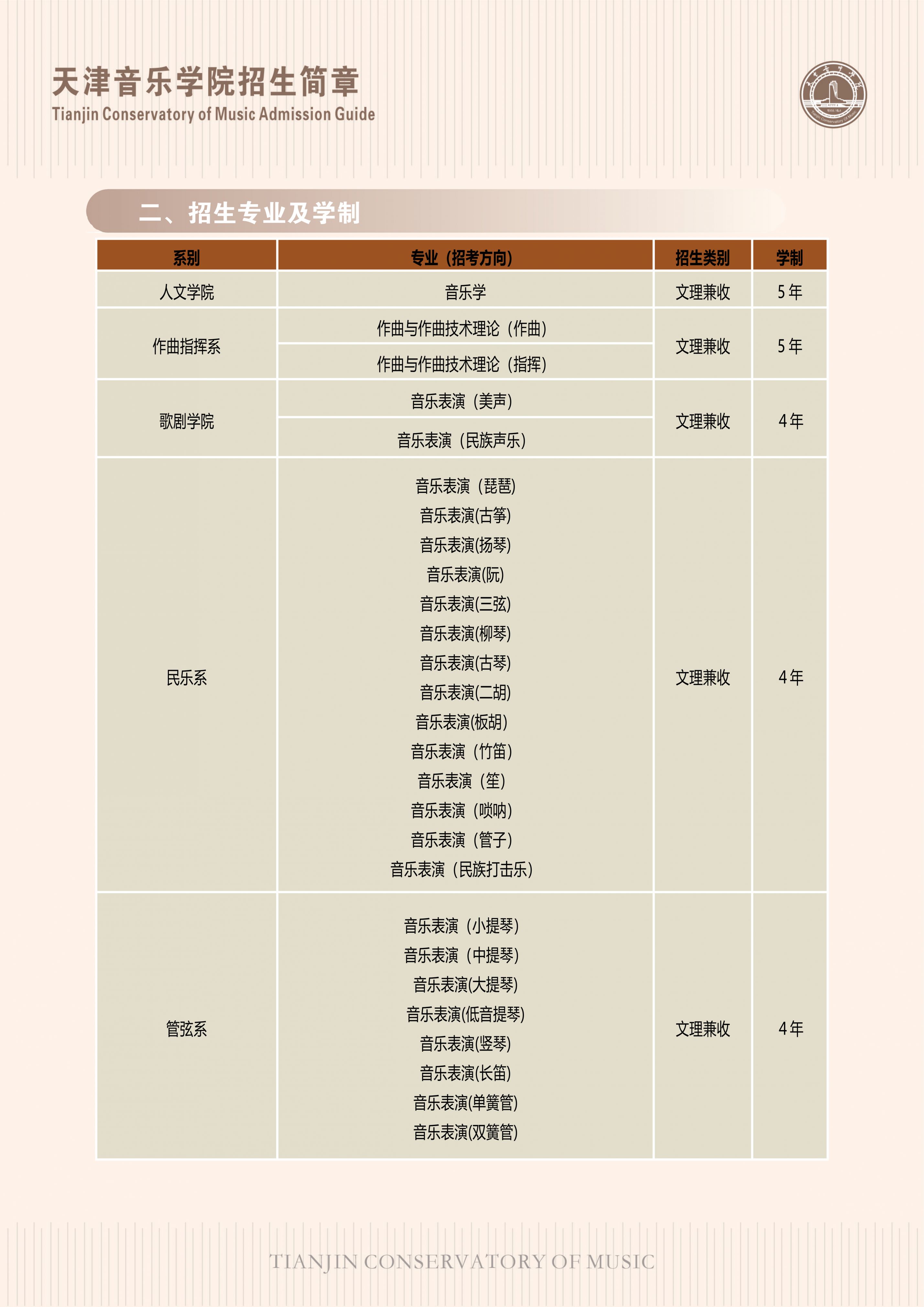 天津音乐学院2026年依据学测成绩招收台湾高中毕业生简章