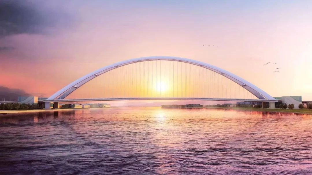 10月14日天津滨海新区西中环快速路跨海河桥工程开工建设