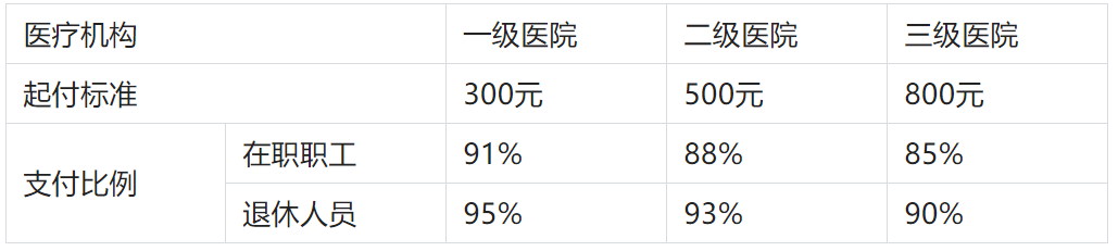 长治潞州区职工医保住院待遇标准是多少