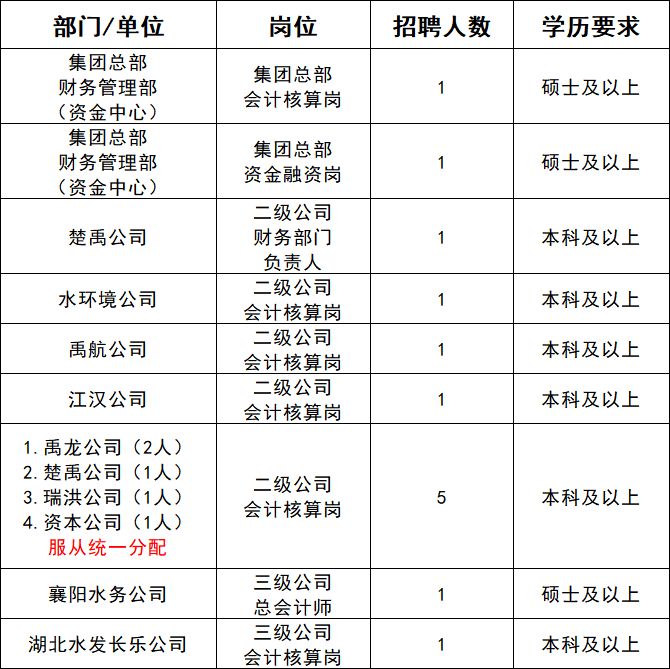 2026湖北水发集团招聘财务专业人员13人
