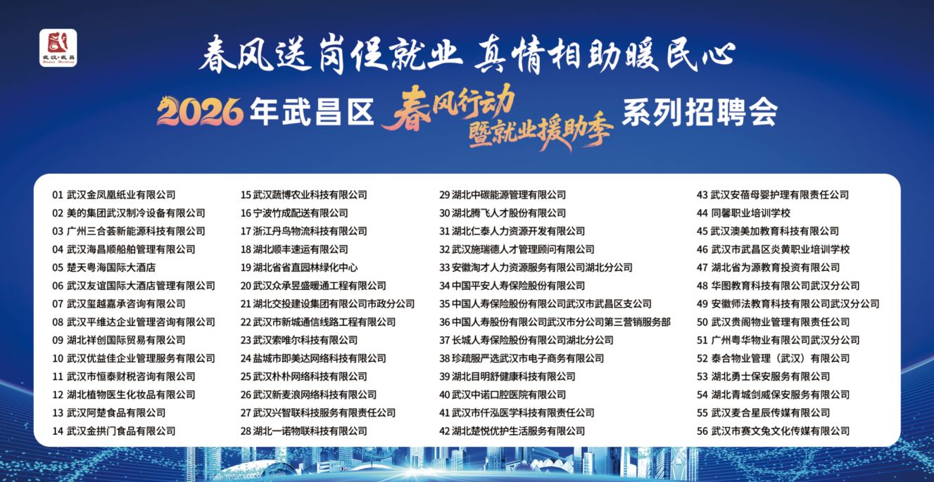 2026武昌区春风行动暨就业援助招聘会（3月6日）