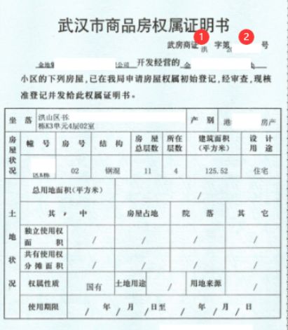 武汉房产证网上登记时如何填写不动产单元号和不动产权证号呢？(图1)