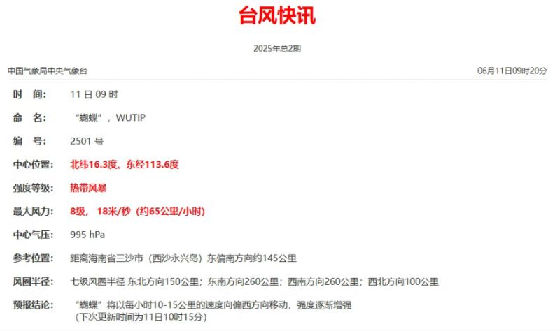 2025年蝴蝶台风对湖北有影响吗？