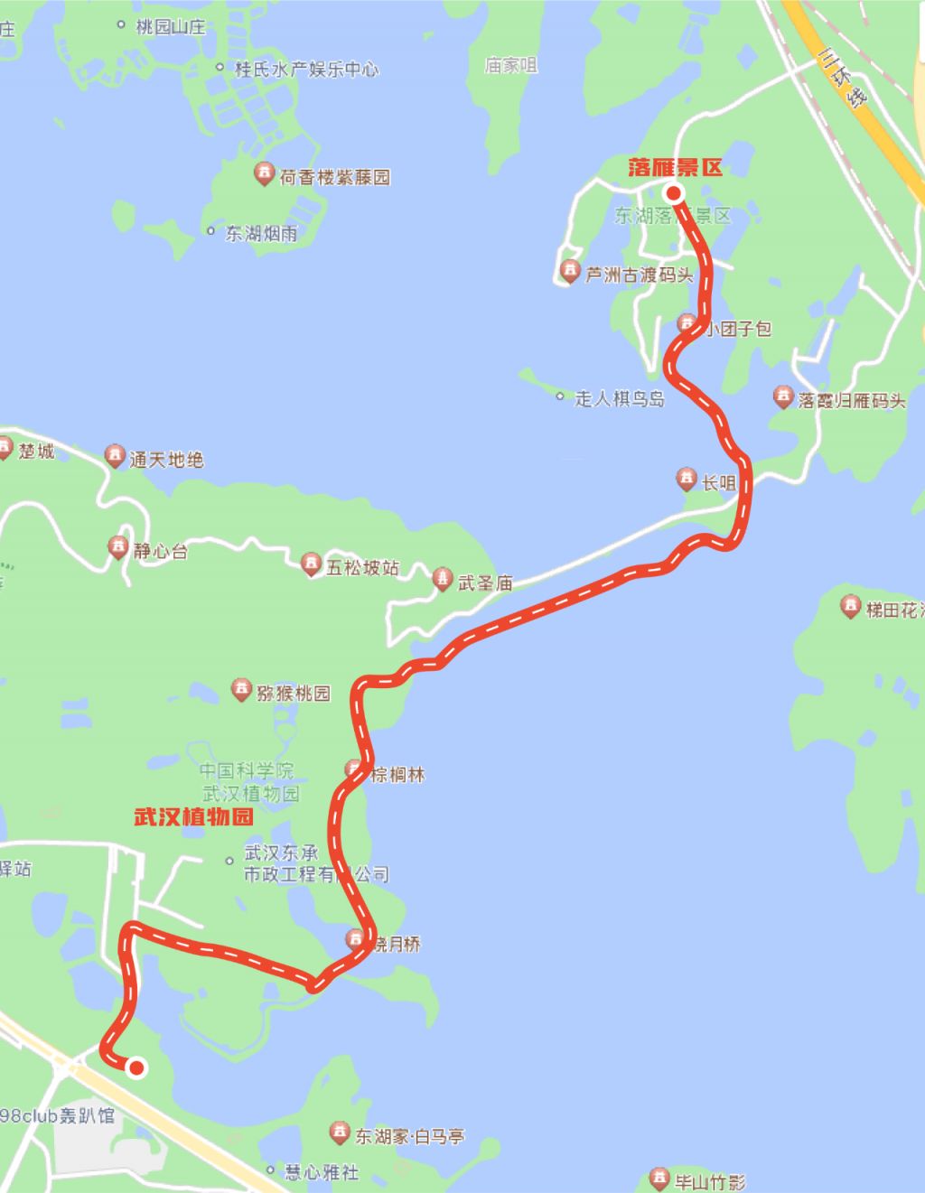 武汉东湖路线图图片