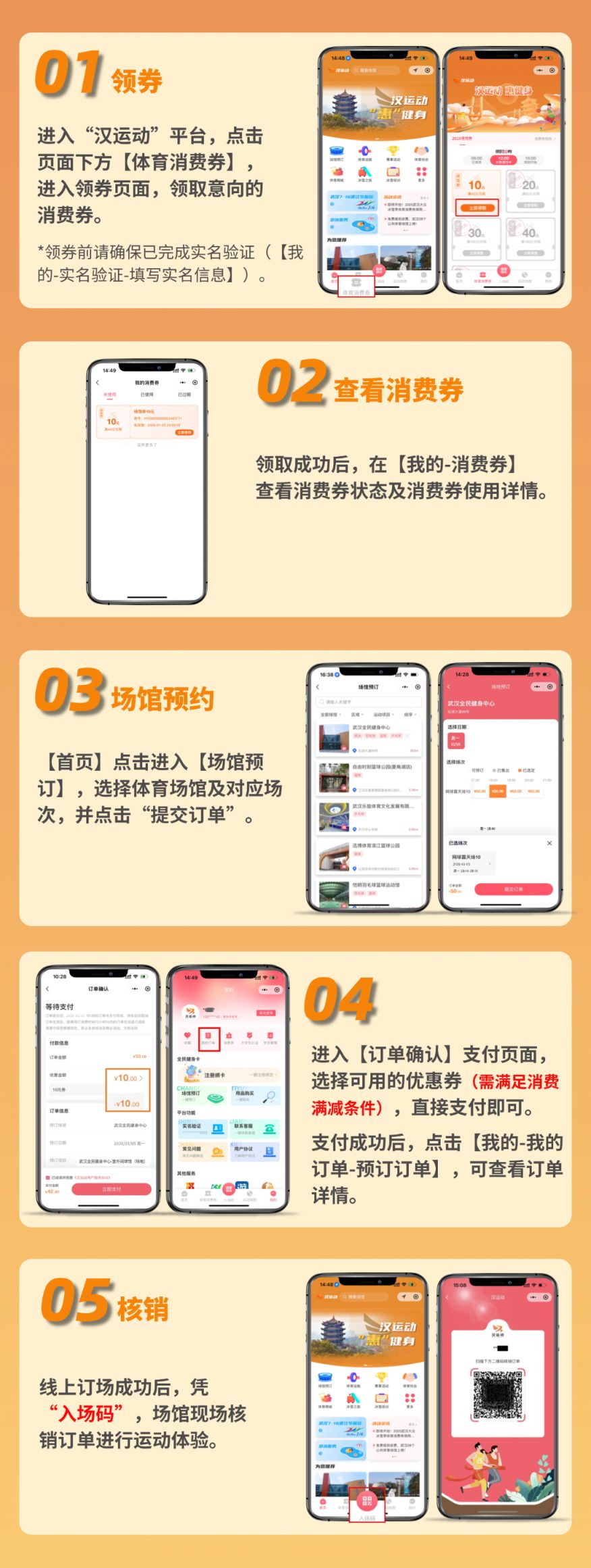 2026武汉体育场馆消费券领取入口（附领取使用流程图）