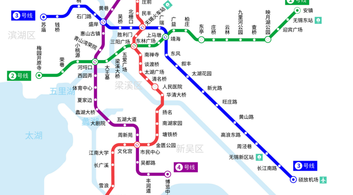 無錫地鐵3號線線路圖