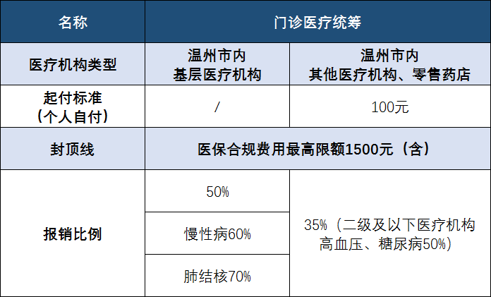 温州2024年度城乡居民基本医疗保险待遇