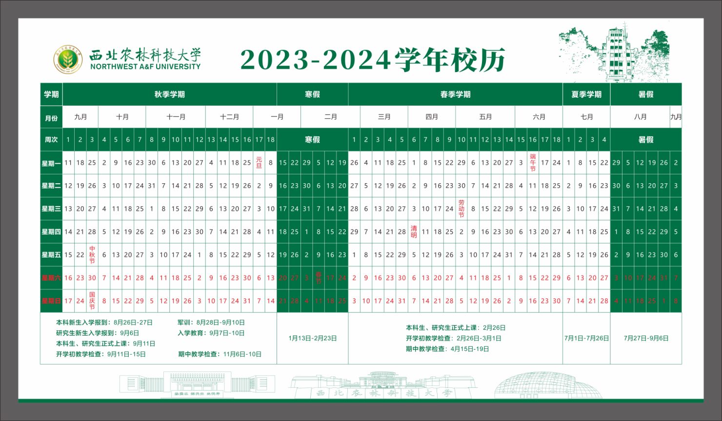 2024西北農林科技大學寒假放假時間及校歷- 西安本地寶