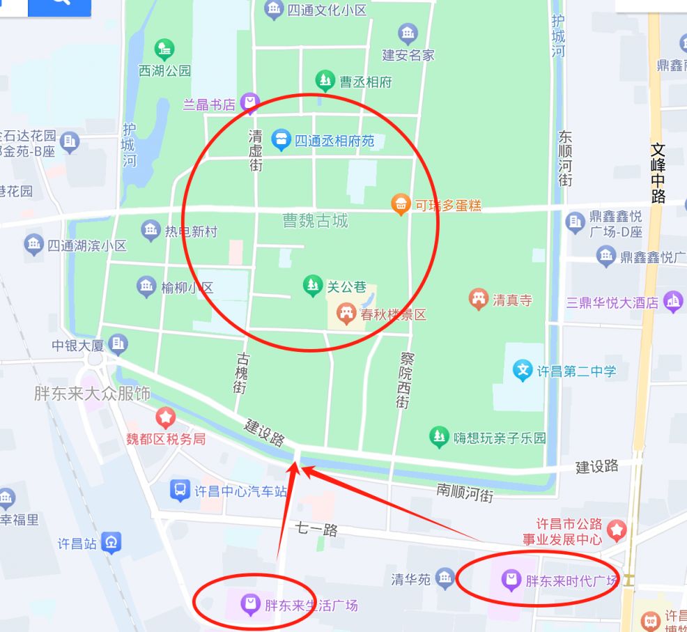 许昌胖东来离曹魏古城多远