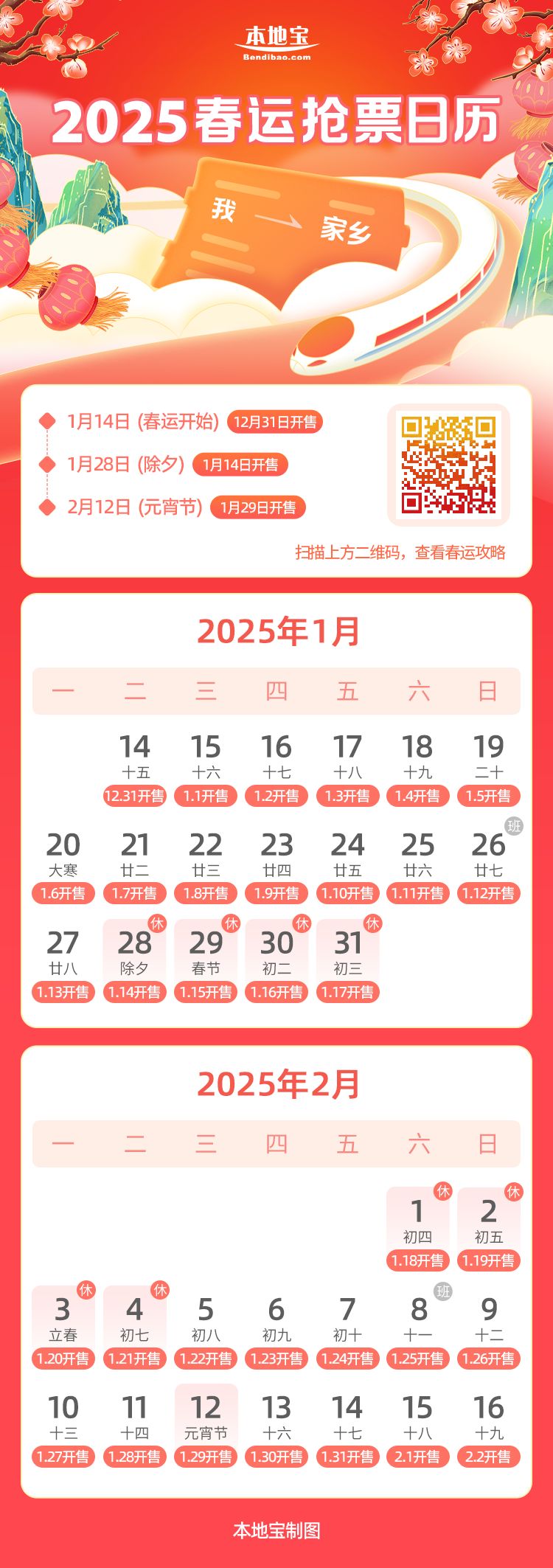 2025年春运购票日历（最新）