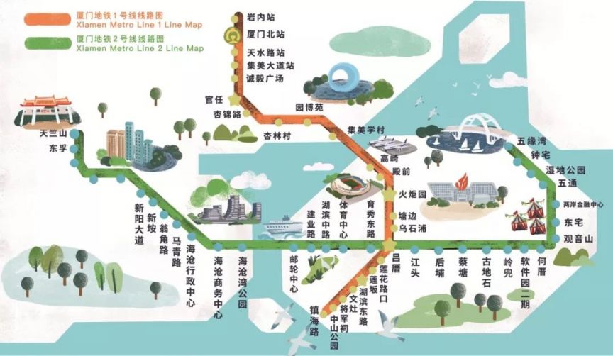 厦门地铁2号线线路图图片