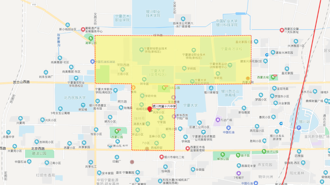 银川市三中片区划分图图片