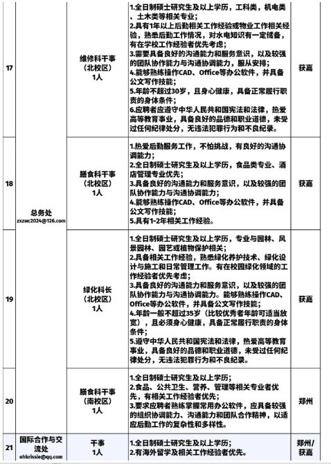 郑州信息工程职业学院2025年招聘公告