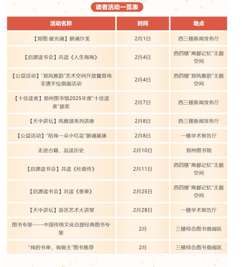 2026郑州图书馆新春活动